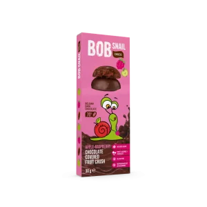 Umplutură de mere-zmeură învelită în ciocolată belgiană neagră 30g